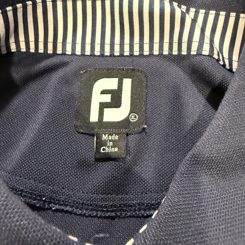 FootJoy FJ Navy Blue Golf‎ Polo Shirt Mens XL Embroidered Logo Short Sleeve - Picture 5 of 5